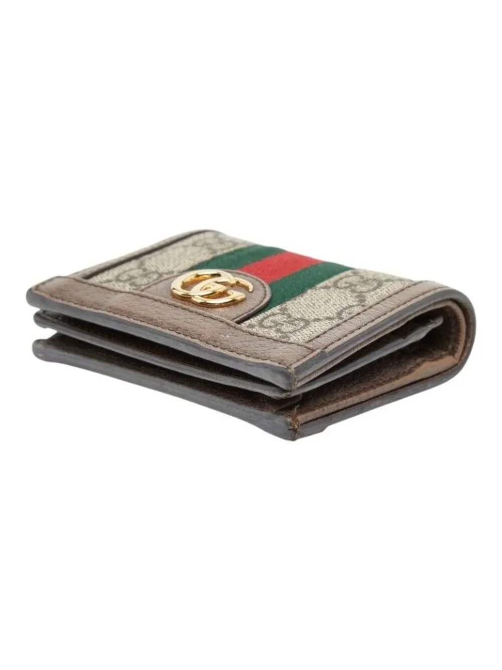 ★SOLD★ Gucci Ophidia GG Supreme Bifold Wallet Compact Beige Multicolor Leather - Picture 4 of 10